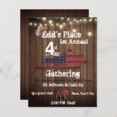 7月の招待の国スタイル第4 インビテーションポストカード (正面/裏面)