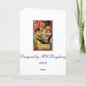 7月の挨拶の空白のなカードのヴィンテージ第4 カード (裏面)