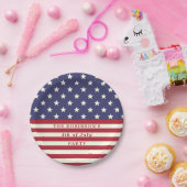 7月の旗の愛国心が強い星の第4は|のカスタムを縞で飾ります ペーパープレート (パーティー)
