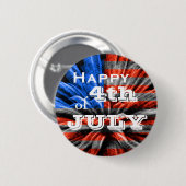 7月の旗の花火の幸せな第4 缶バッジ (正面&裏面)