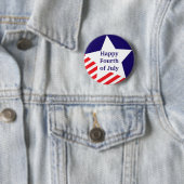 7月の星のストライブ柄の赤白青のカスタムの第4 缶バッジ (インサイチュ)