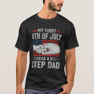 7月の最初の4thステップパパUs American Fla Tシャツ
