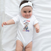 7月の最初の4thベビーボディスーツTシャツ ベビーボディスーツ