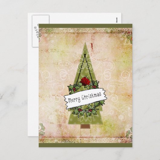 7月の木のクリスマス シーズンポストカード (正面/裏面)