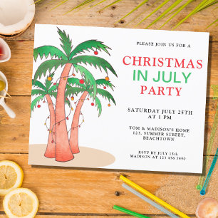 7月の格安クリスマスパーティーパームツリー招待状