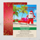 7月の楽しいクリスマスパーティー 招待状 (正面/裏面)