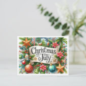 7月の楽しいクリスマス 夏のホリデー ポストカード (スタンド正面)