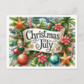 7月の楽しいクリスマス 夏のホリデー ポストカード (正面)