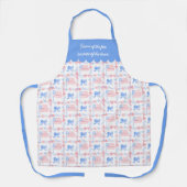 7月の水の色の愛国的パーソナライズされた4 エプロン (正面)