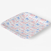 7月の水の色の愛国的パーソナライズされた4 ペーパープレート (傾斜あり)