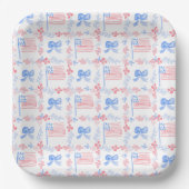 7月の水の色の愛国的パーソナライズされた4 ペーパープレート (正面)