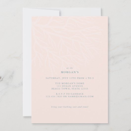 7月の海岸沿いのクリスマスの招待状 招待状 (裏面)