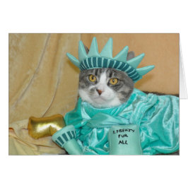 7月の灰色の虎猫猫カードの愛国心が強い第4