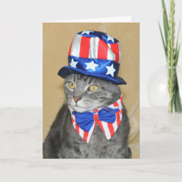 7月の灰色の虎猫猫カードの愛国心が強い第4 カード
