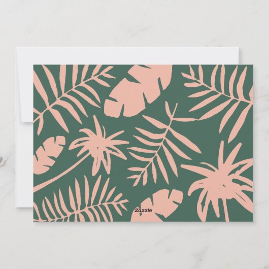 7月の熱帯のヤシの木のクリスマスモダン シーズンカード (裏面)