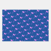 7月の熱帯クリスマスのピンクのフラミンゴパターン ラッピングペーパーシート (正面3)