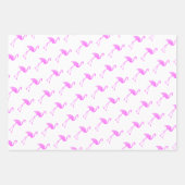 7月の熱帯クリスマスのピンクのフラミンゴパターン ラッピングペーパーシート (正面2)