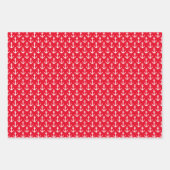 7月の熱帯クリスマスの航海のいかりパターン ラッピングペーパーシート (正面3)