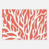 7月の熱帯クリスマス白い海サンゴプリント ラッピングペーパーシート (正面3)