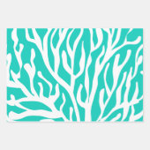 7月の熱帯クリスマス白い海サンゴプリント ラッピングペーパーシート (正面)