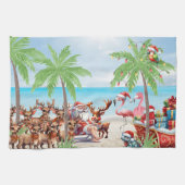 7月の熱帯サマービーブクリスマスパーティー キッチンタオル (横)