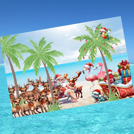 7月の熱帯サマービーブクリスマスパーティー キッチンタオル