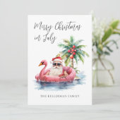 7月の熱帯ビーチクリスマス シーズンカード (スタンド正面)