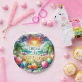 7月の熱帯ビーチビーブクリスマス ペーパープレート (パーティー)