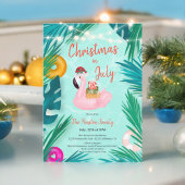 7月の熱帯プールパーティーフローターのクリスマス 招待状
