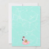 7月の熱帯プールパーティーフローターのクリスマス 招待状 (裏面)