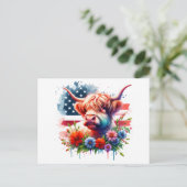 7月の牛の愛国的な4日 ポストカード (スタンド正面)