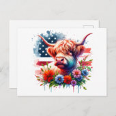 7月の牛の愛国的な4日 ポストカード (正面/裏面)