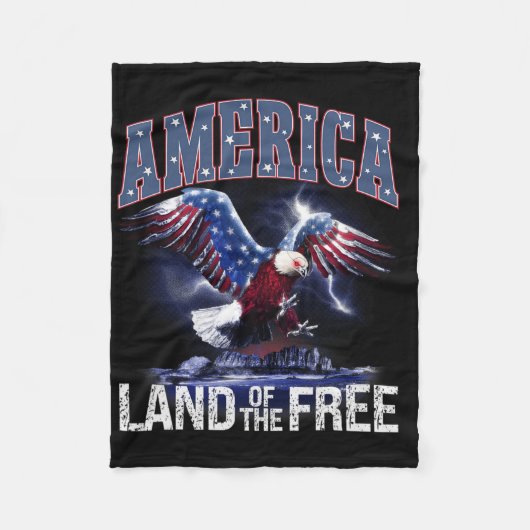 7月の独立の自由な4thのアメリカの土地 フリースブランケット (正面)