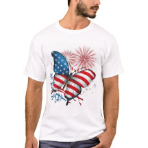 7月の独立性4日レッド、ホワイト、ブルーバタフライ