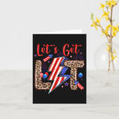 7月の独立記念日にアメリカ国旗を点灯 カード (黄色い花)