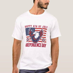 7月の独立記念日に幸せな4日 Tシャツ
