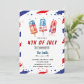 7月の独立記念日のアイスポップの招待状 招待状 (スタンド正面)