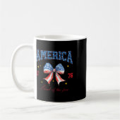7月の独立記念日のアメリカ国旗4 コーヒーマグカップ (左)