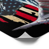 7月の独立記念日のウマ・アメリカ国旗4 ポスター (角)