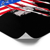 7月の独立記念日のウマ・アメリカ国旗 ポスター (角)