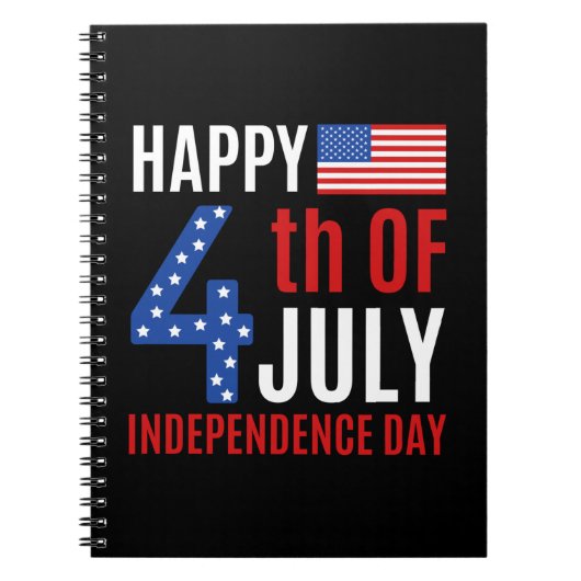 7月の独立記念日の幸せな4日 ノートブック (正面)