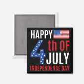 7月の独立記念日の幸せな4日 マグネット (正面/裏面)