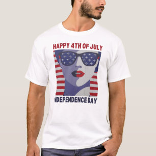 7月の独立記念日の幸せな4日 Tシャツ