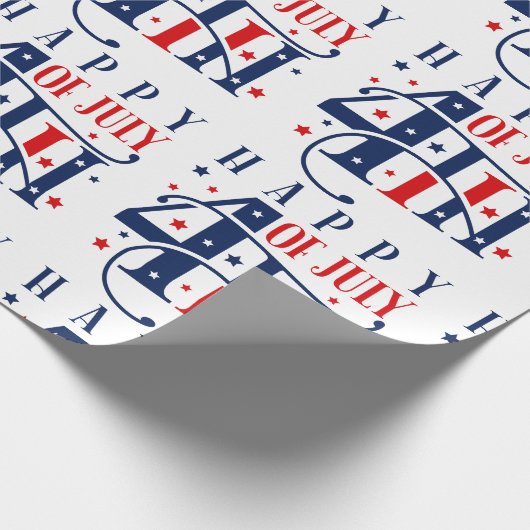 7月の独立記念日の幸せ文字デザイン4 ラッピングペーパー (角)