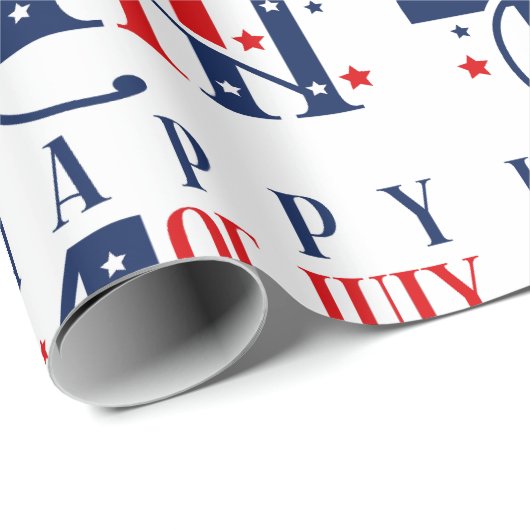 7月の独立記念日の幸せ文字デザイン4 ラッピングペーパー (ロールコーナー)