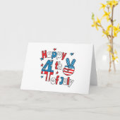 7月の独立記念日の幸せ4日 カード (黄色い花)