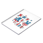 7月の独立記念日の幸せ4日 ノートブック (左側)