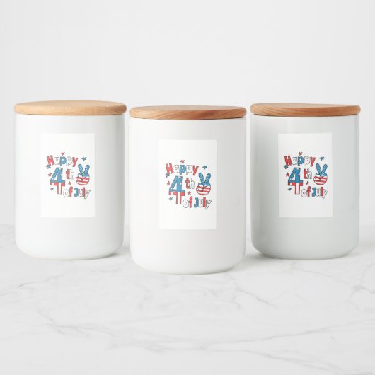 7月の独立記念日の幸せ4日 フードラベル (ボトル)