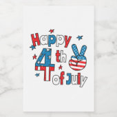 7月の独立記念日の幸せ4日 フードラベル (シングルラベル)