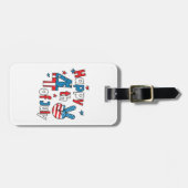 7月の独立記念日の幸せ4日 ラゲッジタグ (正面横)